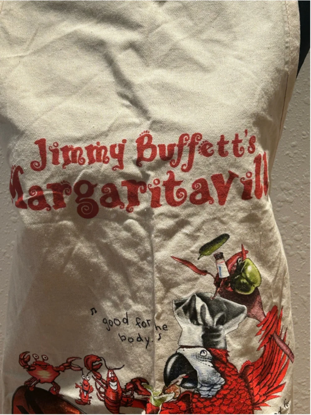 Jimmy Buffett's Margaritaville Kitchen Apron One Size Beige Red
